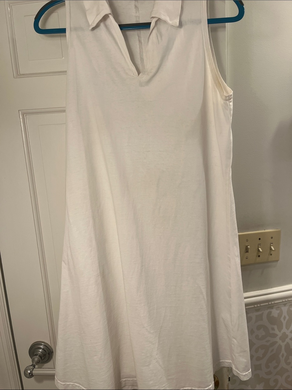 Varsity Sleeveless White Polo Tunic